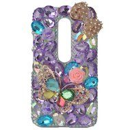 Spritech(TM) Bling Clear Phone Case For Motorola Moto G3/Moto G (3rd Gen),3D Handmade Blue Crystal Butterfly Small... N131