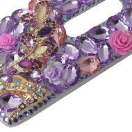 Spritech(TM) Bling Clear Phone Case For Motorola Moto G3/Moto G (3rd Gen),3D Handmade Blue Crystal Butterfly Small... N134