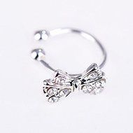 Fashion 1pc Bowknot Bow Rhinestone Crystal Lady Ear Cuff Earring Clip on New