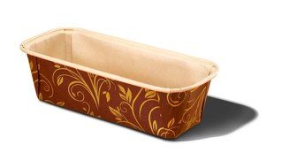 Large Scroll Design Paper Loaf Baking Mold Brown and Gold - 7.8" x2.87"x 2.37'' (Pack of 780)