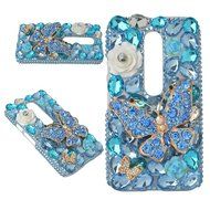 Spritech(TM) Bling Clear Phone Case For Motorola Moto G3/Moto G (3rd Gen),3D Handmade Blue Crystal Butterfly Small... N141