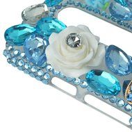 Spritech(TM) Bling Clear Phone Case For Motorola Moto G3/Moto G (3rd Gen),3D Handmade Blue Crystal Butterfly Small... N142