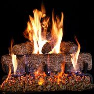 Peterson Real Fyre 24-inch Live Oak Log Set With Vented Burner, Match Lit (Natural Gas Only) N3