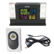 Wireless Weather Station Digital Desk Alarm Clock LED Backlight/Color Indoor Temperature Humidity Day Date Display N5
