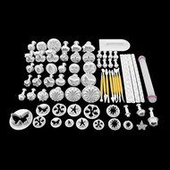 ACE 68Pcs Fondant Cakes Cookie Sugar Craft Decorating Plunger Flowers Modelling Tools Set DIY Cake Cutters Molds N3