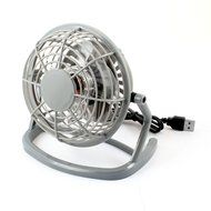 uxcell Adjustable Angle 4 Flabellums Tabletop USB Cooler Cooling Fan Blue Clear