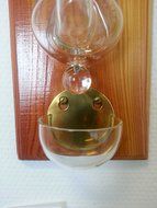 Weather Instrument Barometer to Hang Antique Styl of Glass with Dark Wooden Board and Drip Tray Size Approx 14... N2