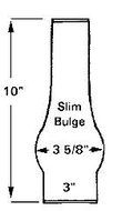 B&amp;P Lamp 3&rdquo; X 10&rdquo; Slim Chimney, Clear N2