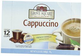 Grove Square Cappuccino, French Vanilla, 24 Count Single Serve Cups N19
