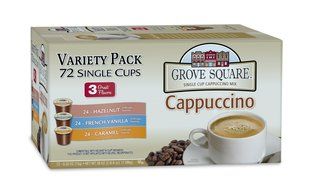 Grove Square Cappuccino, French Vanilla, 24 Count Single Serve Cups N26