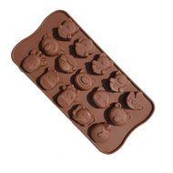 JLHua Zebra Giraffe Bear 15-Cavity Silicone Mold for Making Homemade Chocolate, Candy, Gummy, Jelly, and More N8