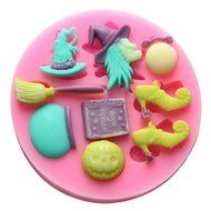 mini witch set F0491 Fondant Mold Silicone Sugar mold Craft Molds DIY gumpaste flowers Cake Decorating Moulds