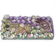 Spritech(TM) Clear Hard Bling Phone Case for LG G Stylo 2 LS775/LG Stylus 2 K520,Handmade Blue Crystal White Flower... N42