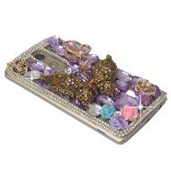 Spritech(TM) Clear Hard Bling Phone Case for LG G Stylo 2 LS775/LG Stylus 2 K520,Handmade Blue Crystal White Flower... N43