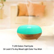 300ML Ultrasonic Aromatherapy Humidifier, YouVogue Wood Grain Aromatherapy Essential Oil Diffuser, With 7 Changing... N5