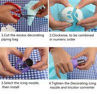 Special Life Creative 3 Color Icing Piping Cake Cream Baking Nozzle Converter Decorating Tool （2 Pieces）