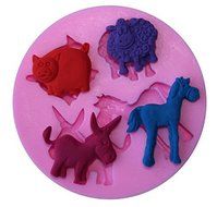 HSE silicone molds for polymer clay,animal style horse sheep cow shape cake decorating tool,stencil moule cake... N2