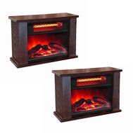 (2) LifeSmart LifePro 750W Infrared Mini Fireplace Heaters