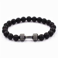 MATTE AGATE Gemstones Dumbbell Barbell Stretch Yoga Mala Beaded Lucky Bracelet