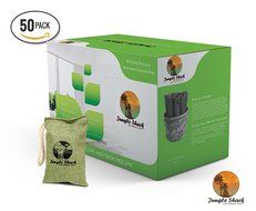 Activated Charcoal Odor Eliminator Bag- Huge 50 Pack! With Beautiful Box!- Best Natural Air Freshener and Pet...