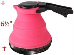 Collapsible Silicone Tea Kettle - Portable Foldable Design, Made with Food Grade Stainless Steel Base for Extreme... N7