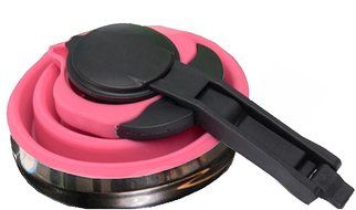 Collapsible Silicone Tea Kettle - Portable Foldable Design, Made with Food Grade Stainless Steel Base for Extreme... N8