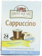 Grove Square Cappuccino, French Vanilla, 24 Count Single Serve Cups N36