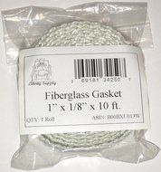 Flat Gasket Braided Fiberglass Rope 1/8&quot; Thick x 1&quot; Wide x 10&#039; Roll. Wood Stove Door, Arch Pan, Oil Furnace