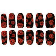 EVTECH(TM) 4 Pcs Rose Peony Carnation Flower Patterns Nail Polish Strips 12 double-ended Nail Decals Strips Nail...