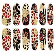 EVTECH(TM) 4 Pcs Rose Peony Carnation Flower Patterns Nail Polish Strips 12 double-ended Nail Decals Strips Nail... N2