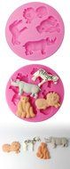 FOUR-C Gum Paste Molds Different Animals Silicone Mould for Cake Color Pink N2