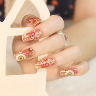 EVTECH(TM) 4 Pcs Rose Peony Carnation Flower Patterns Nail Polish Strips 12 double-ended Nail Decals Strips Nail... N4
