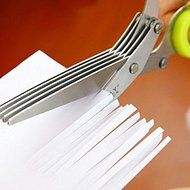 Stainless Steel Kitchen Five Layers Scissors Multifunction Knives Chopped Green Onion Office Shredding Scissors...