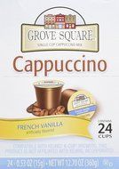 Grove Square Cappuccino, French Vanilla, 24 Count Single Serve Cups N68