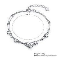 New Women&#039;s 925 Sterling Silver Chain Jewelry White Gold Plated Star Bracelets