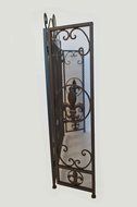 Fireplace Fleur De Lis Screen Tri Fold - Metal - Heavy - Home D&eacute;cor - Fire - N4