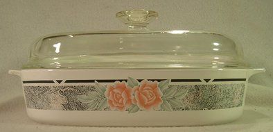 Corning Ware Silk and Roses A-10-B 2 1/2 Liter Casserole With Lid