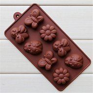 Silicone Eight Holes Assorted Insects Shape Chocolate Tray (Color Randoms) Fondant Sugar Craft Mold?Cake Decorating...