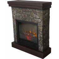 Home Polyfiber Electric Fireplace, 26&quot;, Realistic flame, 1250W heater, Tan