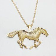 Unisex&#039;s Gold Horse Chain Stainless Steel Hot Men Pendant New Necklace