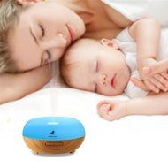 Ultrasonic Aroma Humidifier,MINO ANT 200ml Wood Grain Cool Mist Essential Oil Diffuser with 4 Timer Seting, Multi-Color... N3