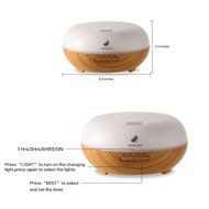Ultrasonic Aroma Humidifier,MINO ANT 200ml Wood Grain Cool Mist Essential Oil Diffuser with 4 Timer Seting, Multi-Color... N4