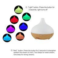 300ML Ultrasonic Aromatherapy Humidifier, YouVogue Wood Grain Aromatherapy Essential Oil Diffuser, With 7 Changing... N6