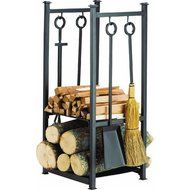 Home Impressions Fireplace Tool Set with Log Rack