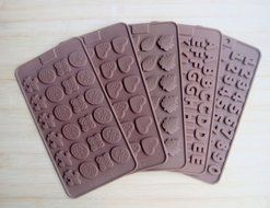 Yunko 5pcs/Set-24 Cavities DIY Chocolate Molds Tools Silicone Cake Chocolate Ice Cube Fondant Molds(number,letter... N4