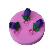 JLHua Charming 3 Tulip Design DIY Multi Function Soap Fondant Mould Chocolate Sugarcraft Cake Mold Baking Tool