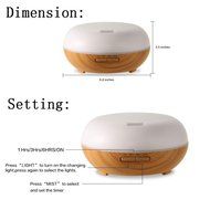 300ML Ultrasonic Aromatherapy Humidifier, YouVogue Wood Grain Aromatherapy Essential Oil Diffuser, With 7 Changing... N10