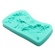 3D Christmas Santa Claus Sleigh Deer Cake Mold Silicone N6