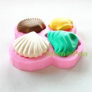 Mom&amp;pea 0590 Shells Shaped Silicone Mould for Fondant Cake Sugar Paste Cake Decoration 3d Cake Toppers Mold Soap...
