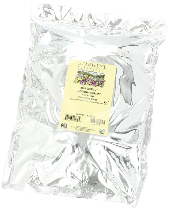 Starwest Botanicals Organic American Oatstraw Herb Loose Tea Cut and Sifted, 1 Pound Bulk Bag